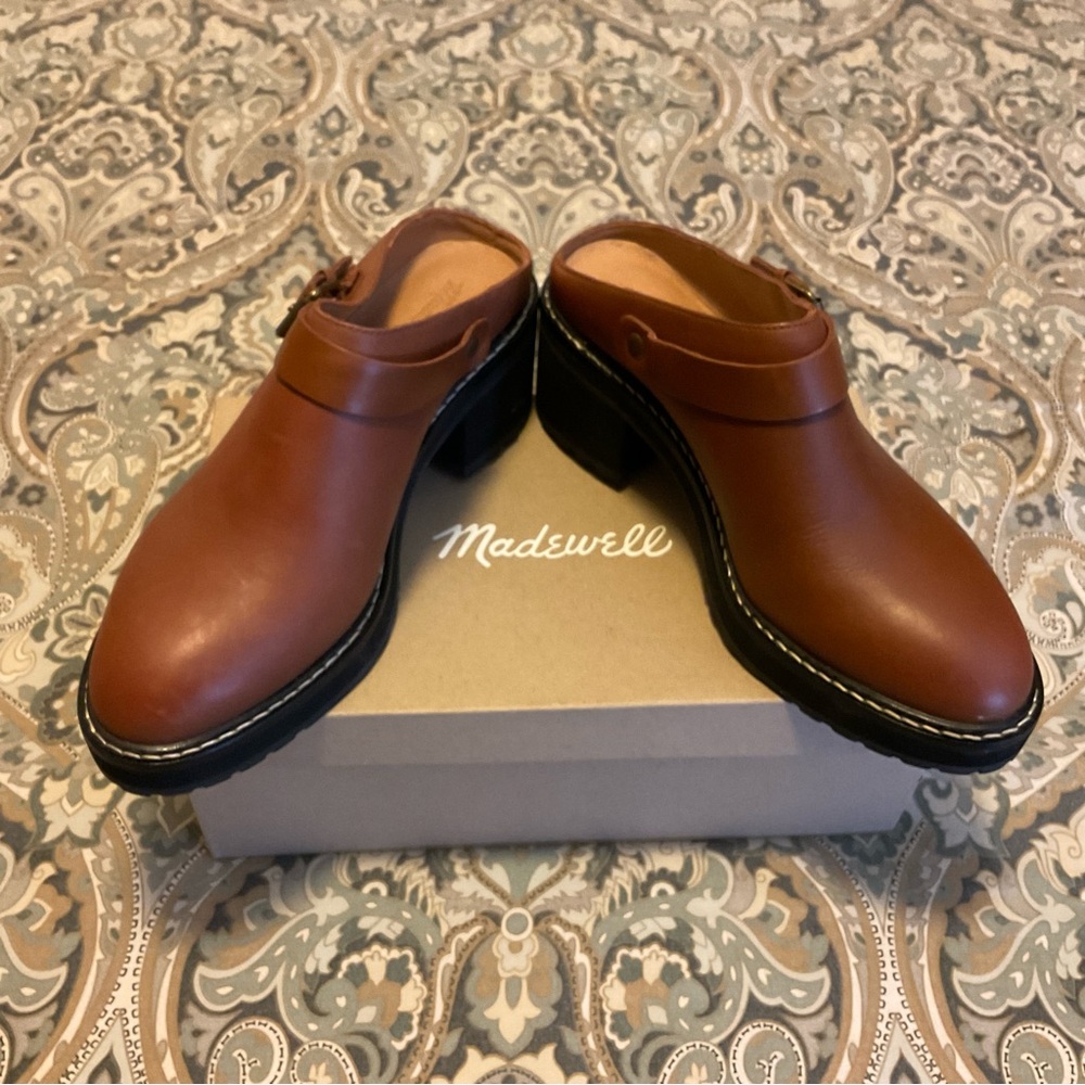 NWT Madewell The Willa Convertible Strap Mule English Saddle Leather Women’s 7.5 - Picture 8 of 12